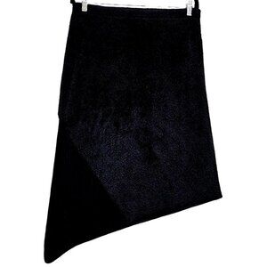 Asymmetrical Black Textured Skirt By KIAI Size 18